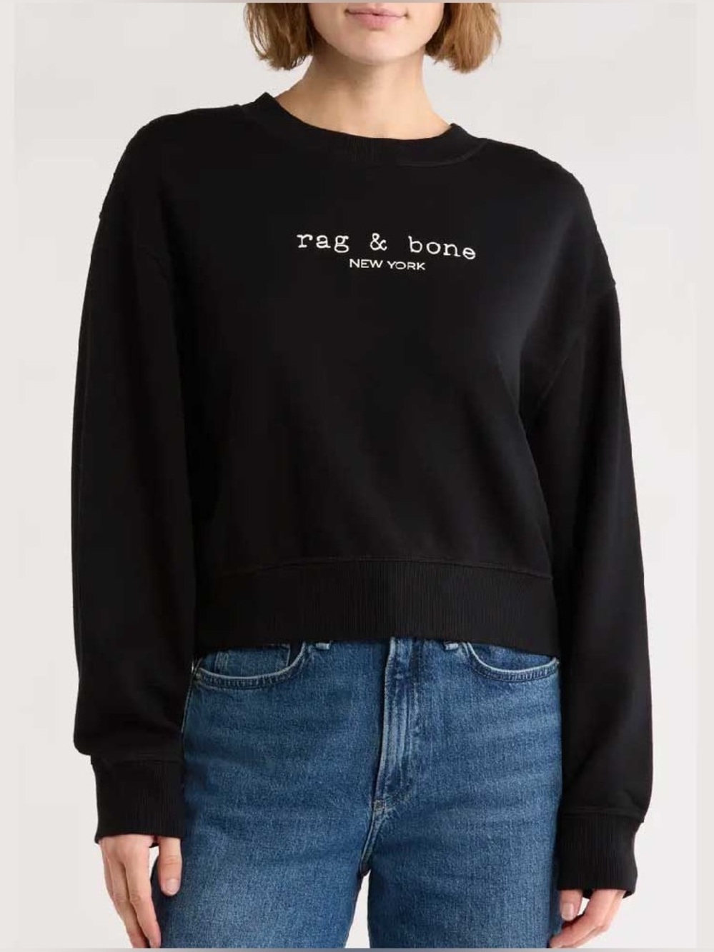 rag & bone Black Crewneck Sweatshirt NWT